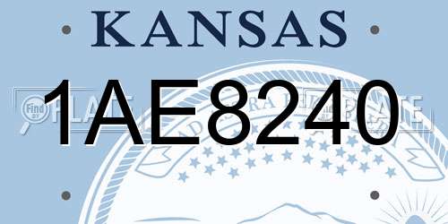 1AE8240 Kansas License Plate