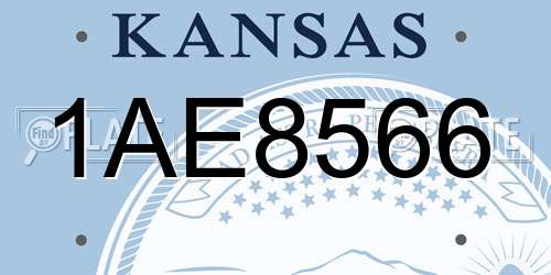 1AE8566 Kansas License Plate