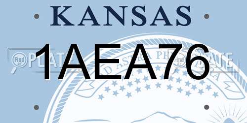 1AEA76 Kansas License Plate