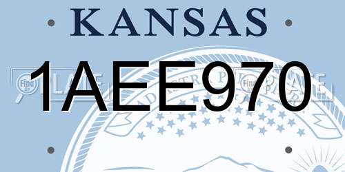 1AEE970 Kansas License Plate