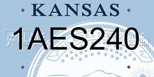 1AES240 Kansas License Plate