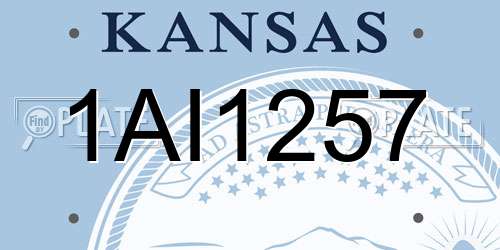 1AI1257 Kansas License Plate