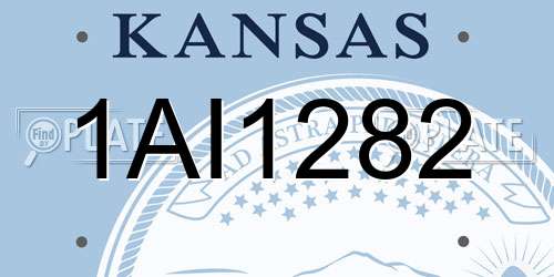 1AI1282 Kansas License Plate