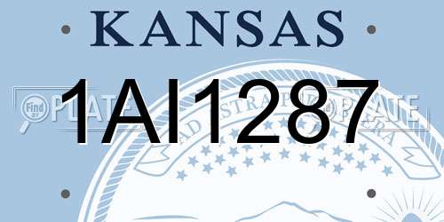 1AI1287 Kansas License Plate