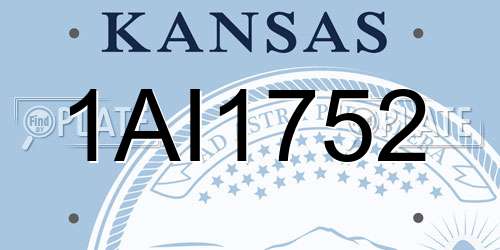 1AI1752 Kansas License Plate