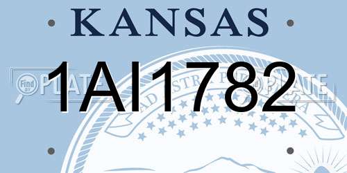 1AI1782 Kansas License Plate