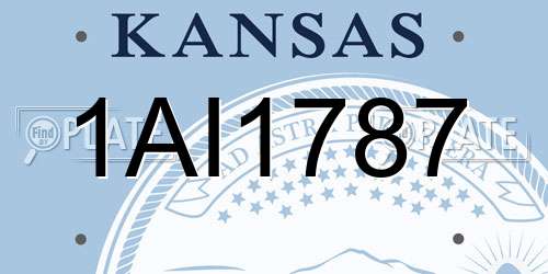 1AI1787 Kansas License Plate