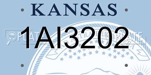 1AI3202 Kansas License Plate