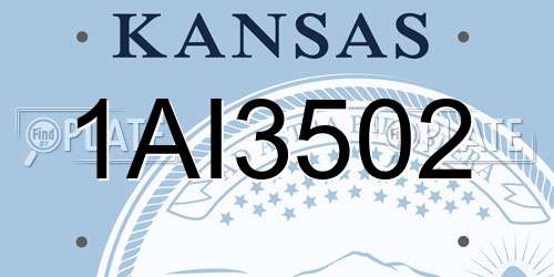 1AI3502 Kansas License Plate