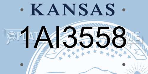 1AI3558 Kansas License Plate
