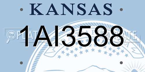 1AI3588 Kansas License Plate