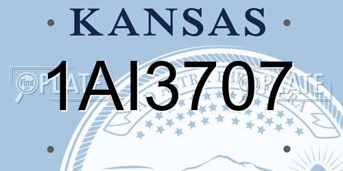 1AI3707 Kansas License Plate