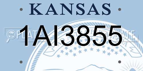 1AI3855 Kansas License Plate