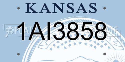 1AI3858 Kansas License Plate