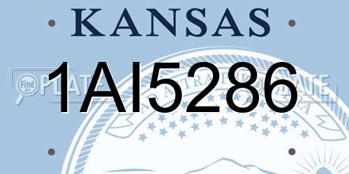 1AI5286 Kansas License Plate