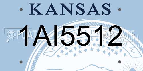 1AI5512 Kansas License Plate