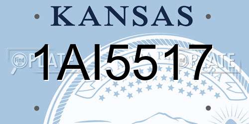 1AI5517 Kansas License Plate