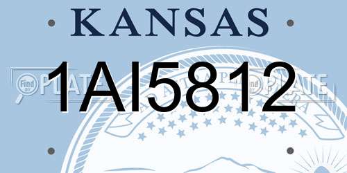 1AI5812 Kansas License Plate
