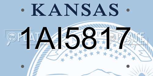 1AI5817 Kansas License Plate