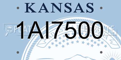 1AI7500 Kansas License Plate
