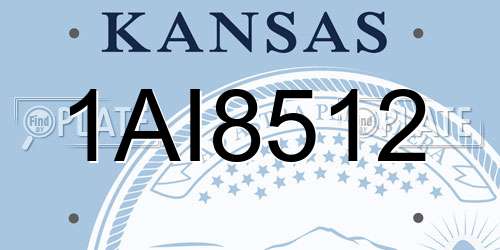 1AI8512 Kansas License Plate