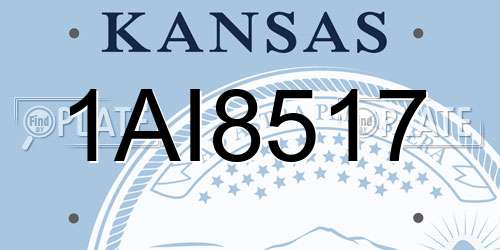 1AI8517 Kansas License Plate