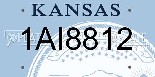 1AI8812 Kansas License Plate