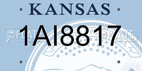 1AI8817 Kansas License Plate