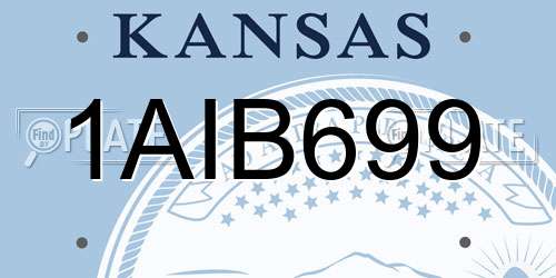 1AIB699 Kansas License Plate