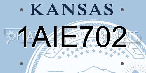 1AIE702 Kansas License Plate