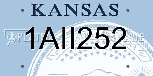 1AII252 Kansas License Plate