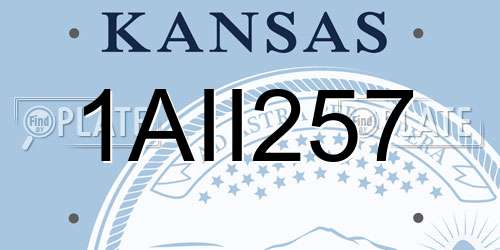 1AII257 Kansas License Plate