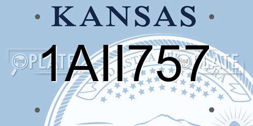 1AII757 Kansas License Plate