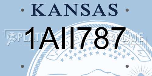1AII787 Kansas License Plate