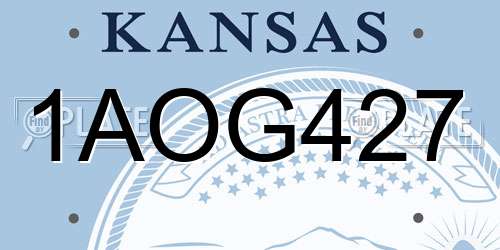 1AOG427 Kansas License Plate