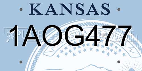 1AOG477 Kansas License Plate