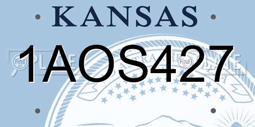 1AOS427 Kansas License Plate
