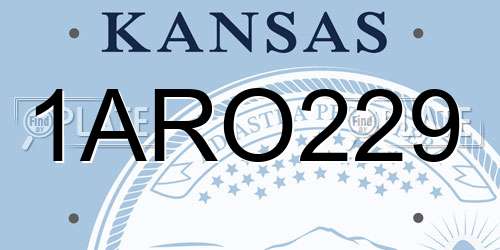 1ARO229 Kansas License Plate
