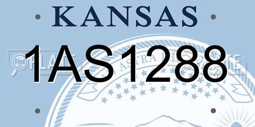 1AS1288 Kansas License Plate