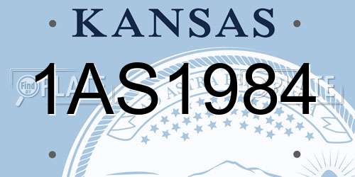 1AS1984 Kansas License Plate