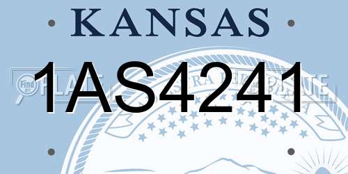 1AS4241 Kansas License Plate