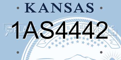 1AS4442 Kansas License Plate