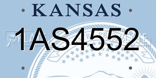 1AS4552 Kansas License Plate