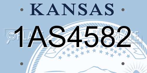 1AS4582 Kansas License Plate