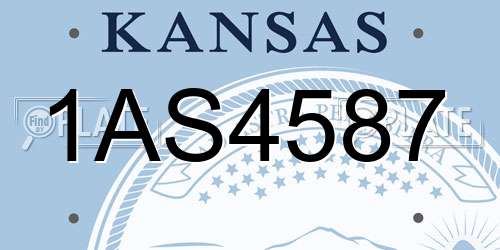 1AS4587 Kansas License Plate