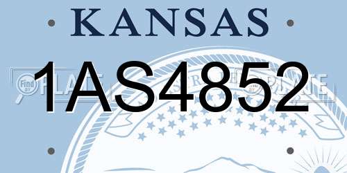 1AS4852 Kansas License Plate