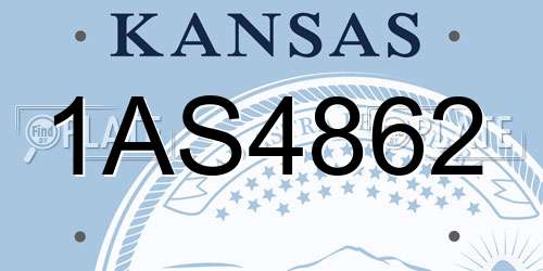 1AS4862 Kansas License Plate