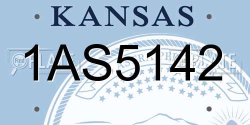 1AS5142 Kansas License Plate