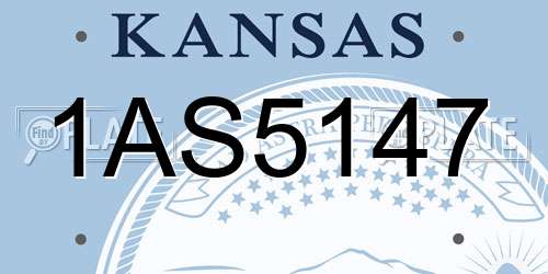 1AS5147 Kansas License Plate