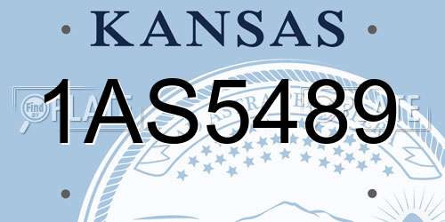 1AS5489 Kansas License Plate